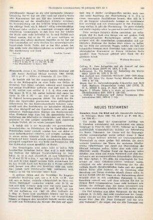 342-344 [Rezension] Haenchen, Ernst, Die Bibel und wir