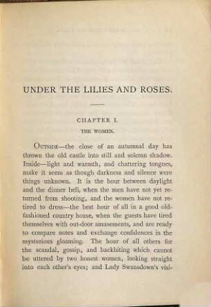 Under the lilies and roses : a novel, 1