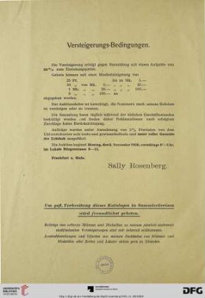 Versteigerungs-Bedingungen