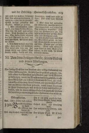 XI. Von dem heiligen Geiste, seinen Gaben und seinen Wirkungen.