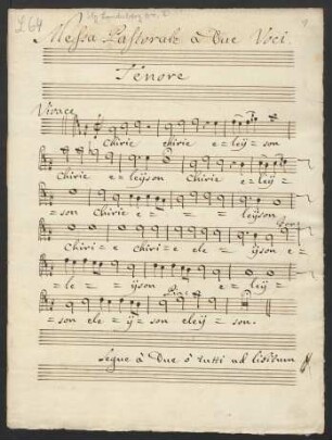 Zusätzliche Tenorstimme (Messe 1)