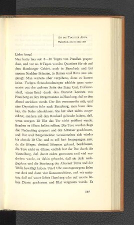 An die Tochter Anna Wandsbeck, den 31. März 1801