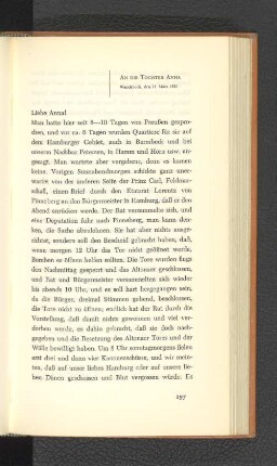An die Tochter Anna Wandsbeck, den 31. März 1801