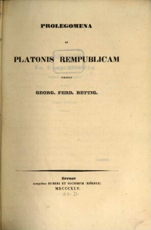 Prolegomena ad Platonis Rempublicam