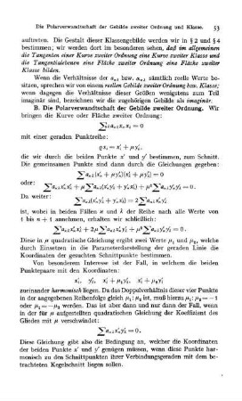 B. Die Polarverwandtschaft der Gebilde zweiter Ordnung.