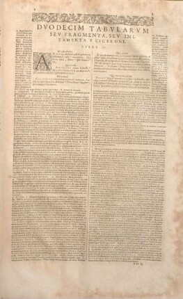 Dvodecim Tabvlarvm Sev Fragmenta, Sev Imitamenta E Cicerone. Liber I.