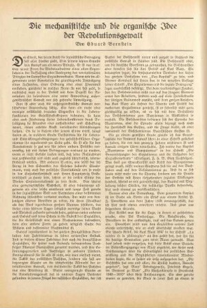 Die mechanistische und die organische Idee der Revoltutionsgewalt