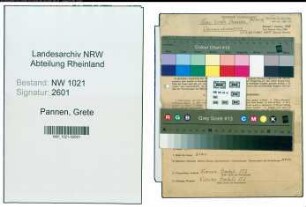 Entnazifizierung Grete Pannen , geb. 05.09.1910 (Schneidermeisterin)