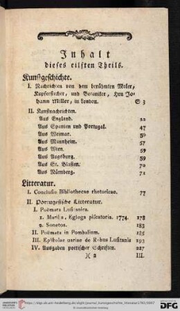 Inhalt dieses eilften Theils