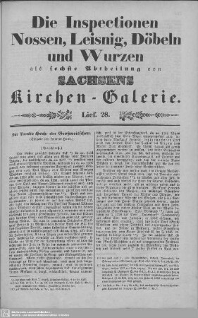 Zur Parochie Hoch- oder Großweitschen, Gersdorf, Seifersdorf, Neckanitz : 28. Lieferung