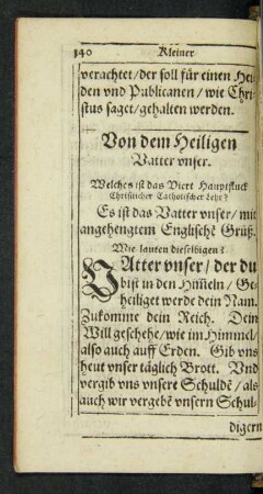 Von dem Heiligen Vatter unser.