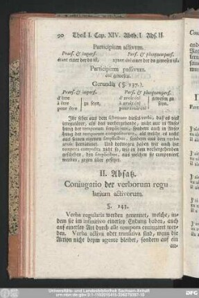 II. Absatz. Coniugatio der verborum regularium activorum.