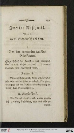 Zweiter Abschnitt: Von dem Schönschreiben