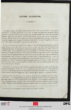 Lettre Quatrième