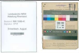 Entnazifizierung August Ennenbach , geb. 26.09.1900 (Bahninspektor)