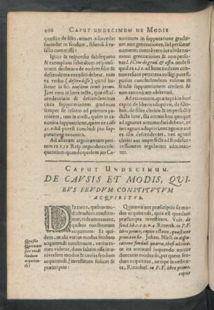 Caput Undecimum. De Causis Et Modis, Quibus Feudum Constitutum Aquiritur