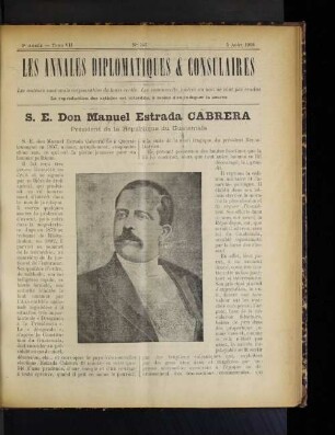 S. E. Don Manuel Estrada Cabrera.