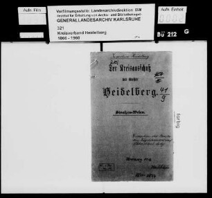 Verbesserung des Wegs [späterer Kreisweg 11a] [Heidelberg-]Ziegelhausen - [Heidelberg-]Peterstal