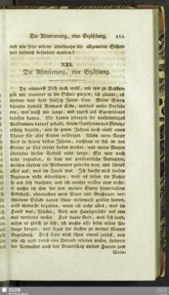XXI. Die Abmeierung, eine Erzählung