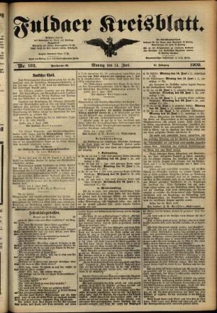 Ausgabe vom Montag, den 14. Juni 1909.