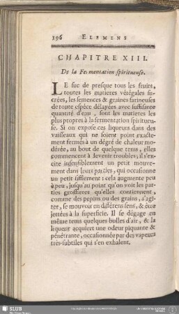 Chapitre XIII. De la Fermentation spiritueuses