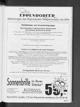 Der Eppendorfer Mitteilungen des Eppendorfer Bürgervereins von 1875