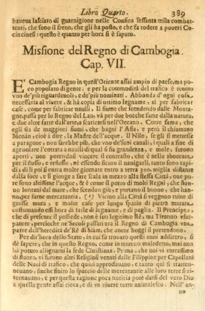 Cap. VII. Missione del Regno di Cambogia
