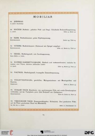 Mobiliar (Nr.67-92)