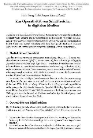 Zur Operativität von Schriftzeichen in digitalen Medien