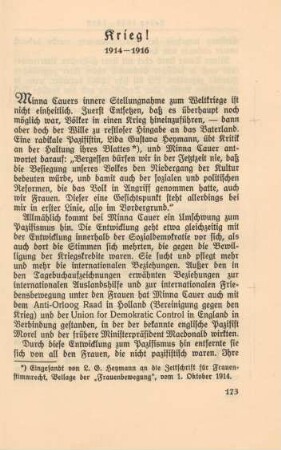 Krieg! 1914-1916
