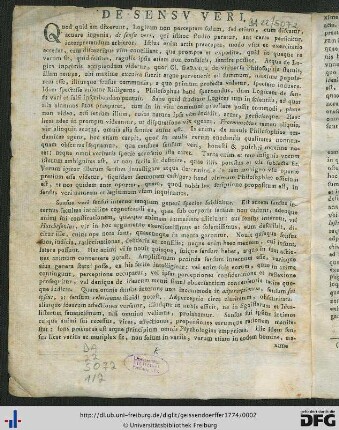 De Sensu Veri.