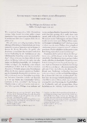 Antikenrezeption bei fürstlichen Exequien um und nach 1500