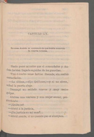 Capítulo LIX. - De cómo Andrés se convenció de que habia cometido la cuarta torpeza.