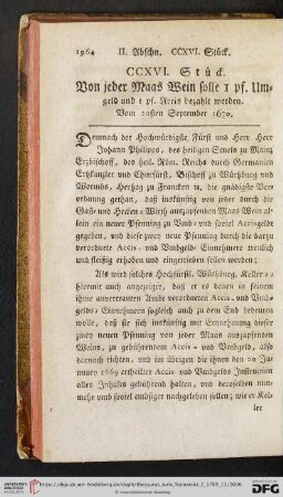 CCXVI. Stueck
