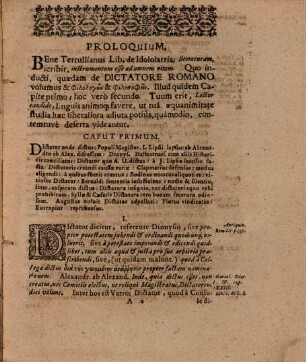 Discursus Historico-Politicus. De Dictatore Romano