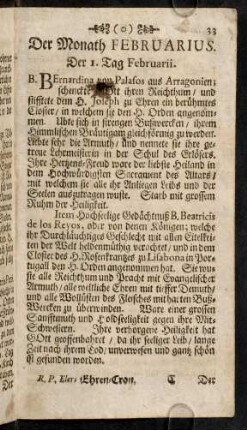 33-61, Der Monath Februarius.