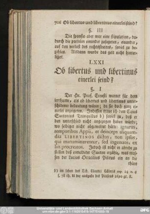 LXXI Ob libertus und libertinus einerlei seind?
