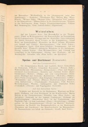 Speise- und Bierhäuser (Restaurants).