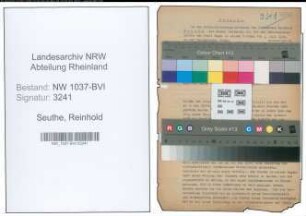 Entnazifizierung Reinhold Seuthe , geb. 27.07.1909 (Schlosser)