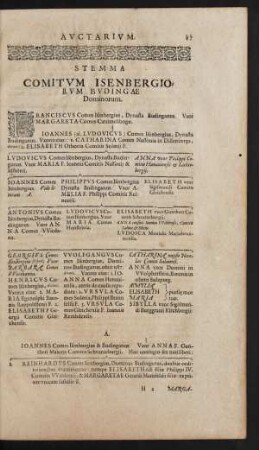 Stemma Comitum Isenbergiorum Budingae Dominorum.