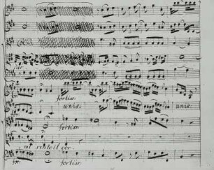 Arie des Leucippo "Nel lasciarti o Padre amato", Atto I/Scena I. Seite 35 der Partitur