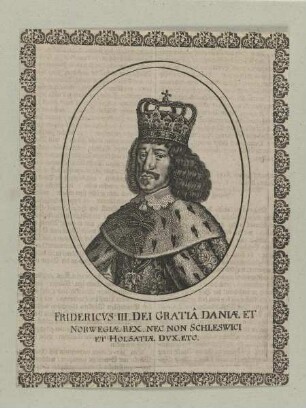 Bildnis des Königs Friedrich III. von Dänemark, Domprobst zu Halberstadt
