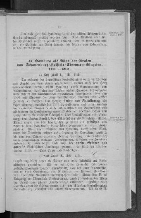 4) Hamburg als Allod der Grafen von Schauenburg-Holstein-Stormarn-Wagrien. 1111-1201.