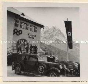 Garmisch-Partenkirchen, Talbahnhof der Kreuzeckbahn, Olympia 1936