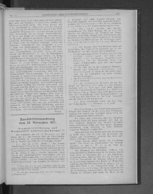 Bundesratsverordnung 22. November 1917.