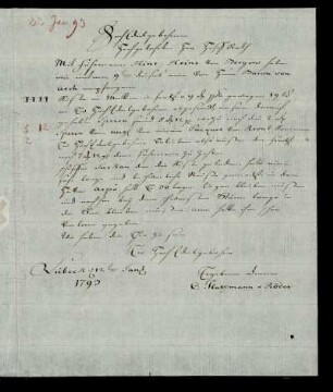 [Brief von C. Platzmann & Röder an Heyne vom 12.01.1793]