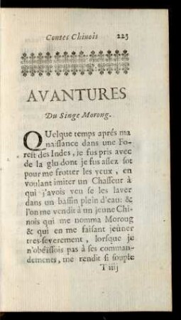 Avantures Du Singe Morong.