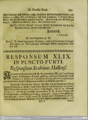 Responsum XLIX. In Puncto Furti