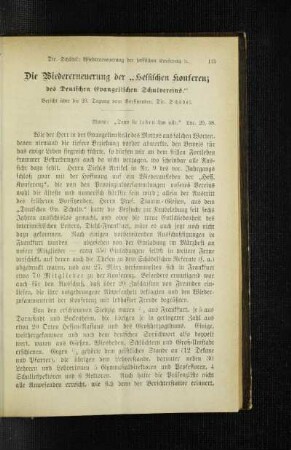 ¬Die¬ Wiedererneuerung der "Hessischen Konferenz des Deutschen Evangelischen Schulvereins" : Bericht über die 23. Tagung
