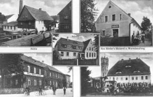 Hähnichen-Spree. Wassermühle u.a. Motive, Ansichtskarte, um 1930, Repro (RA Görlitz, Postkartensammlung)